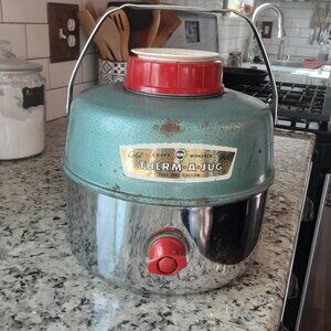 Vintage 1960's Knapp Monarch Therm A Jug Chrome Green 1 Gallon